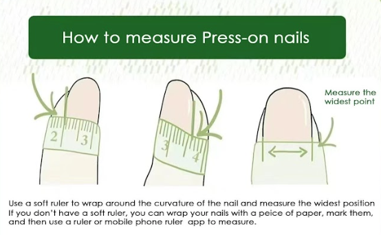 How to measure finger width for press-on nail sizing